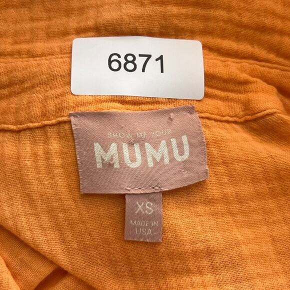 Show Me Your Mumu Johns Button Down Shirt in Orange Womens Size XS Guazy - Picture 12 of 14